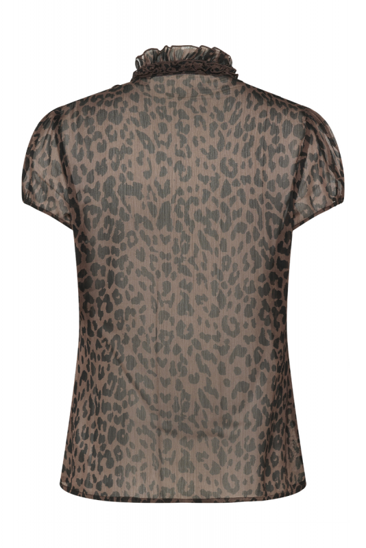 Ruffle Blouse, LILJA Brown Leo