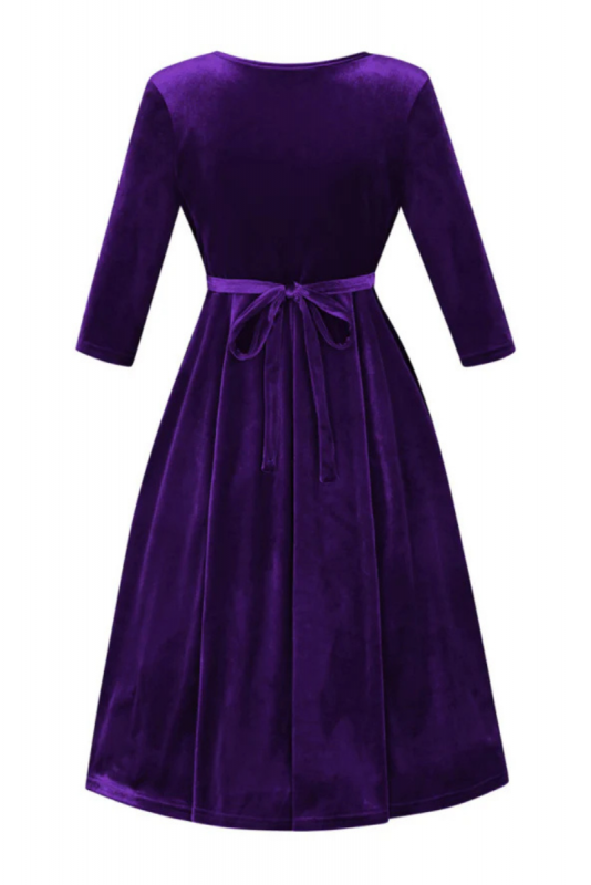 Swing Dress, LYRA Purple Velvet