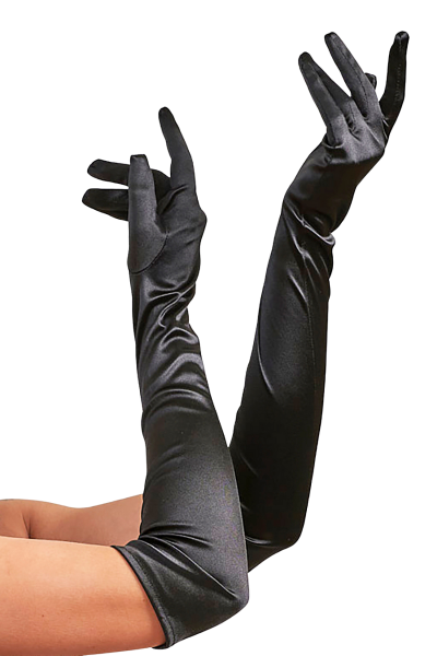 Satin Gloves, ALLEGRA Black (45613)