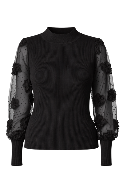 Knitted Top, BELLE BLOOM Black