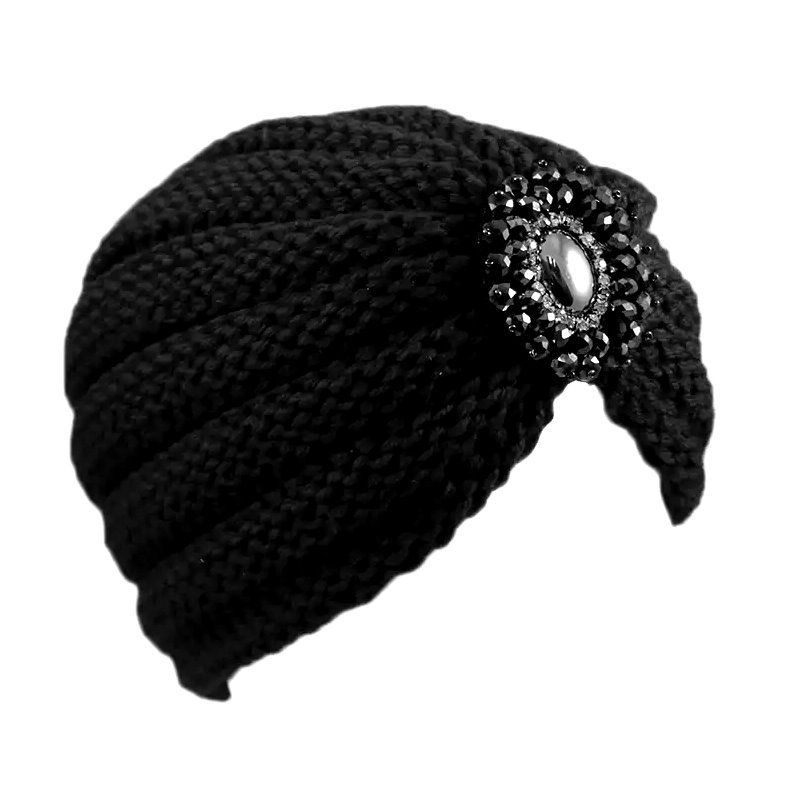 Turban Hat, JEANNE Knitted Black