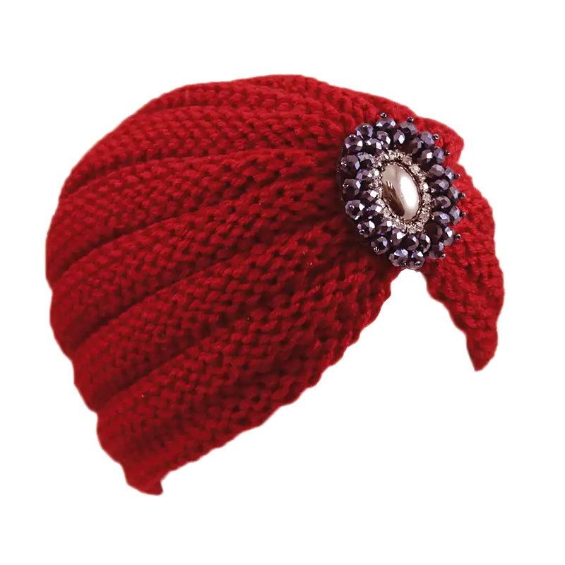 Turban Hat, JEANNE Knitted Red