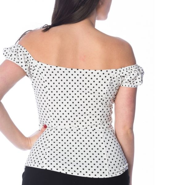 Top, SWEETHEART POLKA White PLUS (1325)