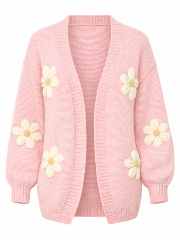 Cardigan, DAISIES Soft Pink