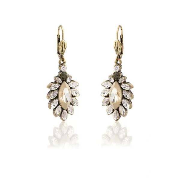 Earrings, 50s WHITE OPAL DROP