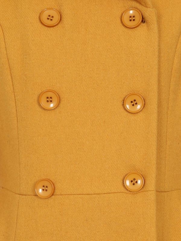 mustard yellow wool coat