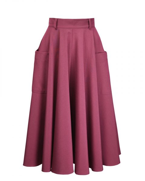 Swing Skirt, PRETTY RETRO 50s Dark Rose