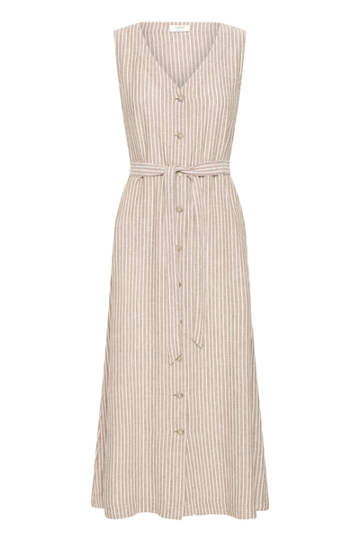 Pellavamekko, FALAKKA Button Woodsmoke Stripe