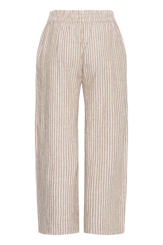 Pellavahousut, FALAKKA Crop Woodsmoke Stripe